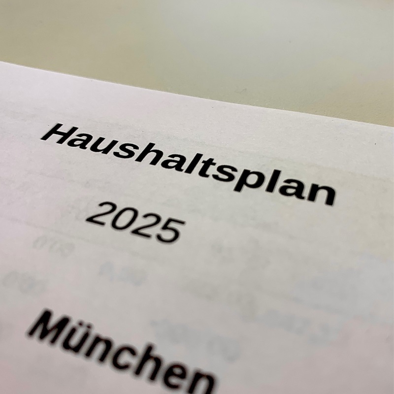 Nahaufnahme der Überschrift des Haushaltsplans