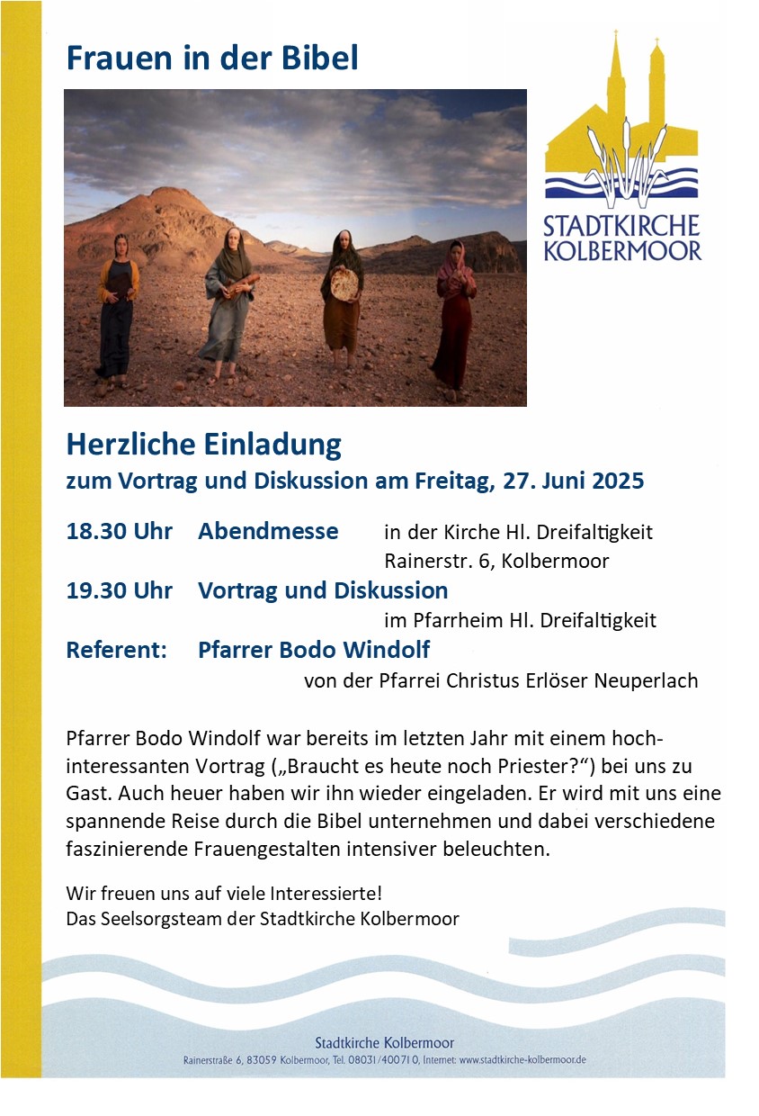 Einladung zum Vortrag mit Pfarrer Bodo Windolf "Frauen in der Bibel"