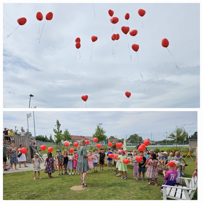 Luftballons im Garten