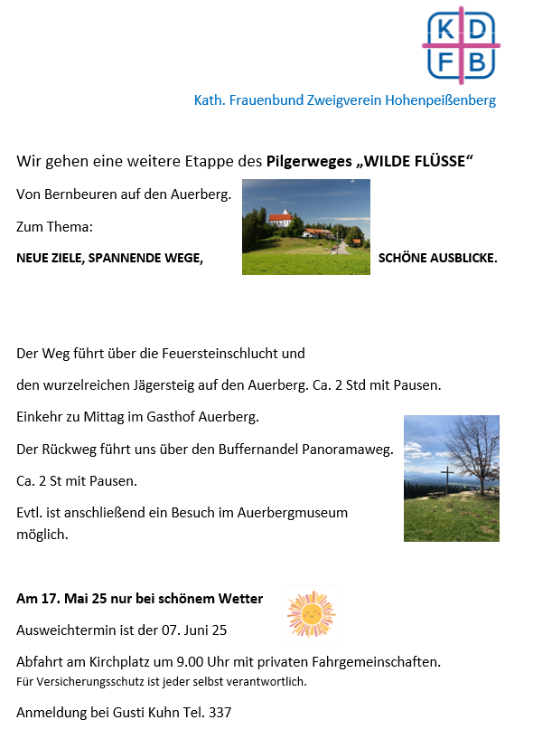 Pilgerweg wilde Flüsse 2025