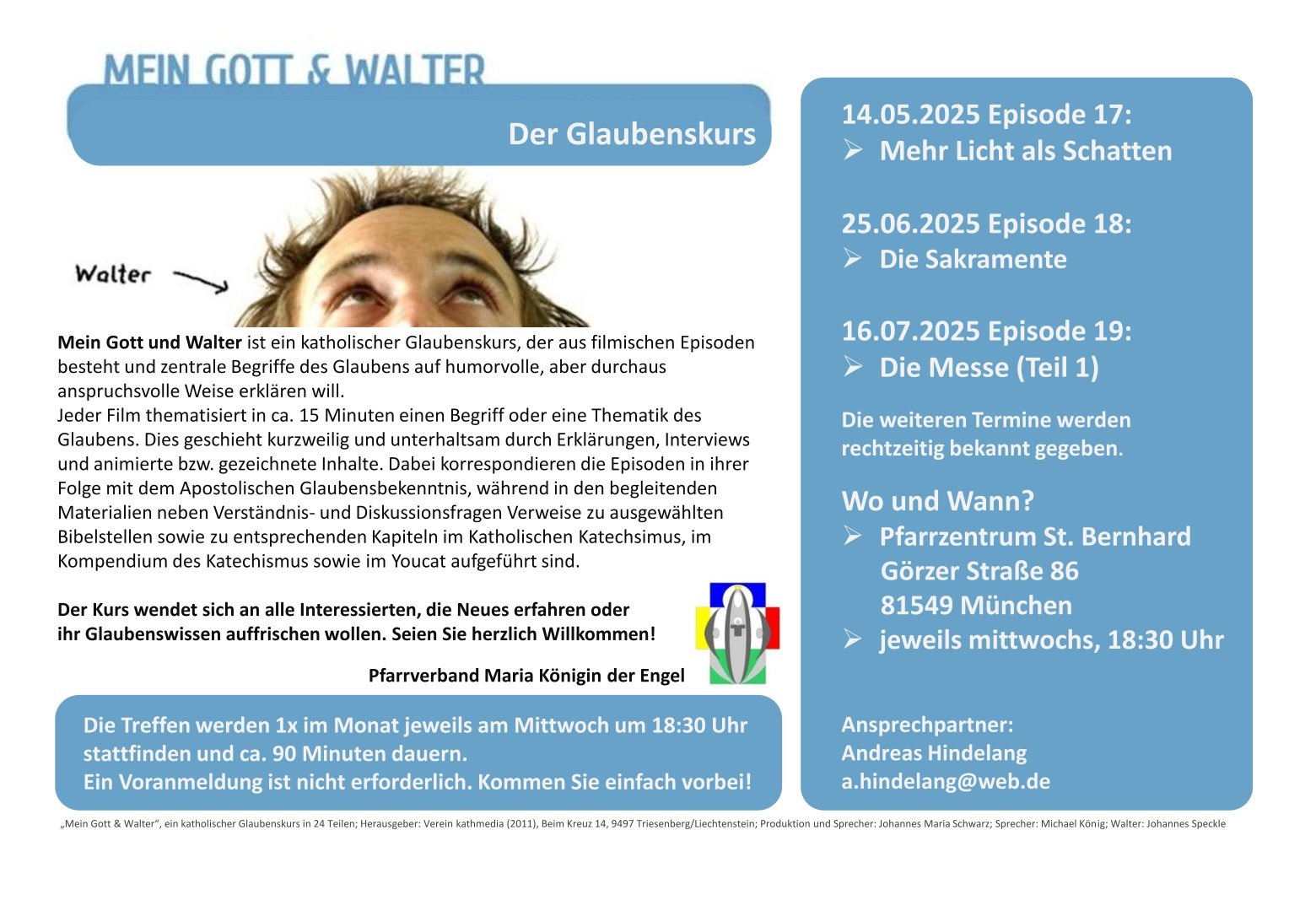 Flyer Glaubenskurs ab Mai 2025 St. Bernhard