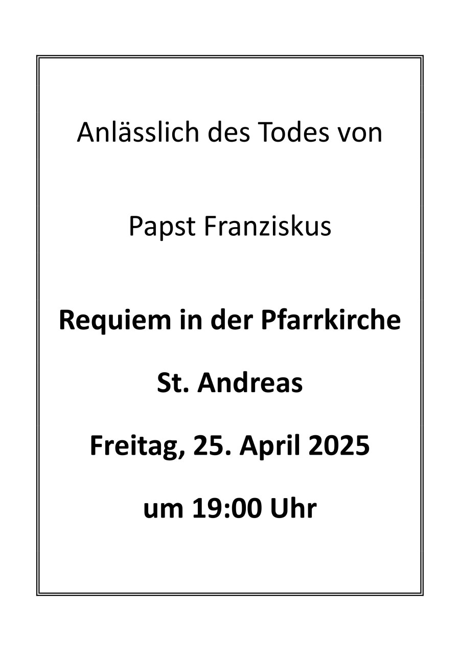 Requiem für Papst Franziskus