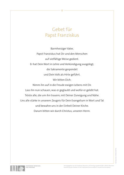 Text Gebet Franziskus