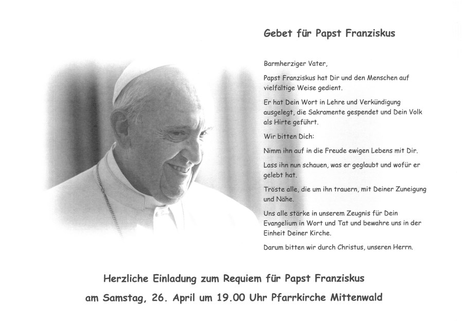 Gebet Papst Franziskus
