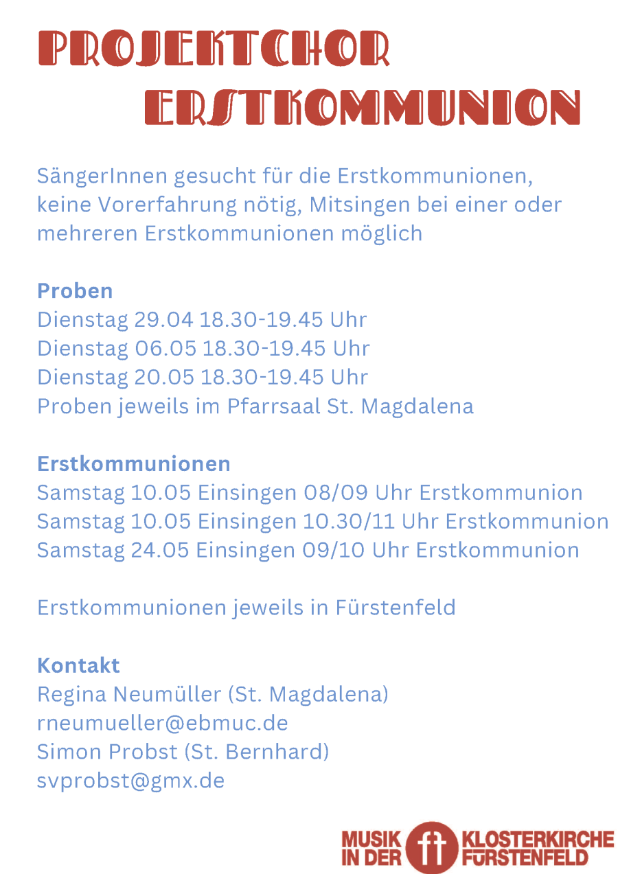 Projektchor Erstkommunion