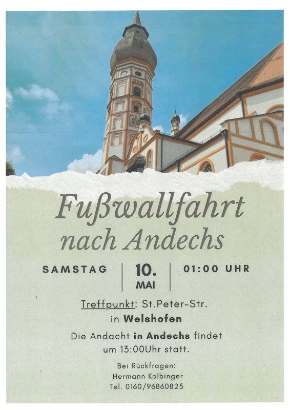 Plakat Fußwallfahrt Andechs 2025