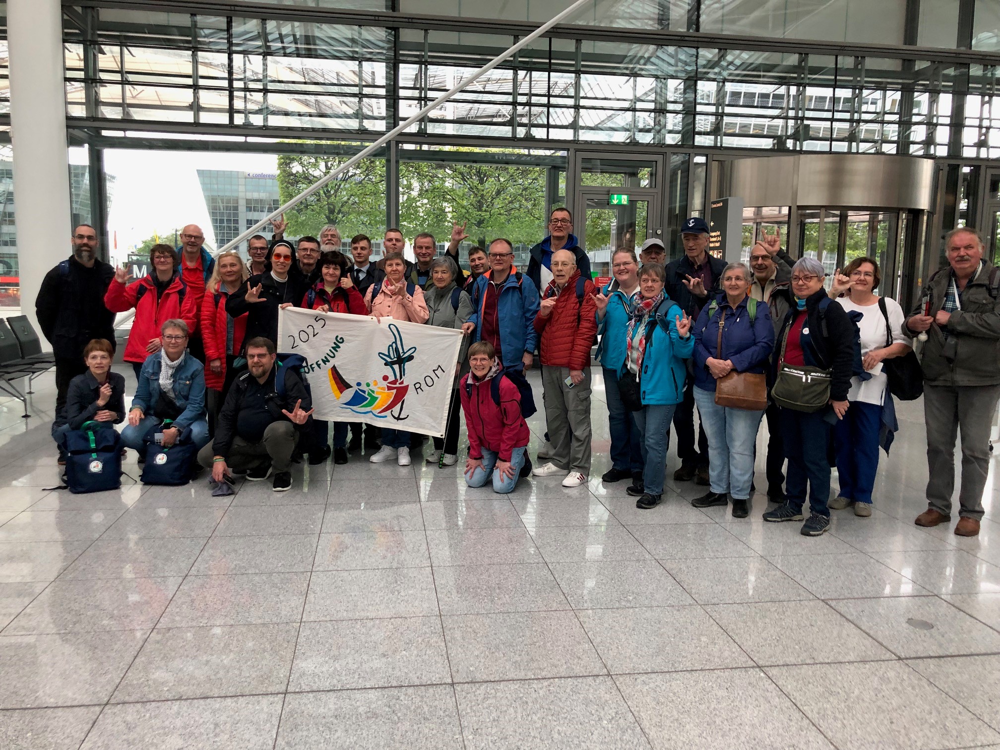 Pilgergruppe auf dem Weg nach Rom