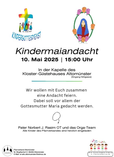 Einladung Maiandacht für Kinder