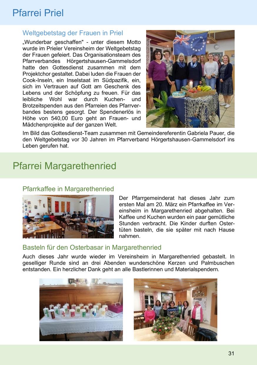 Pfarrblatt für die Pfarrverbände Hörgertshausen-Gammelsdorf und Mauern 05. Mai bis 01. Juni 2025 Seite 31