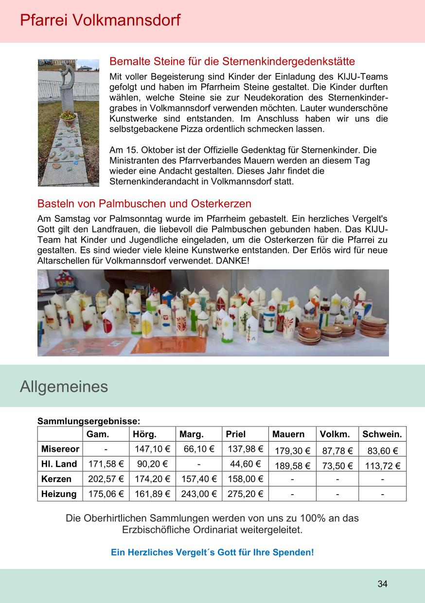 Pfarrblatt für die Pfarrverbände Hörgertshausen-Gammelsdorf und Mauern 05. Mai bis 01. Juni 2025 Seite 34