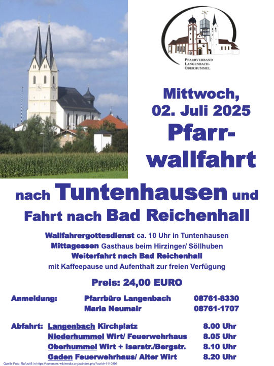 Pfarrwallfahrt Tuntenhausen 2025