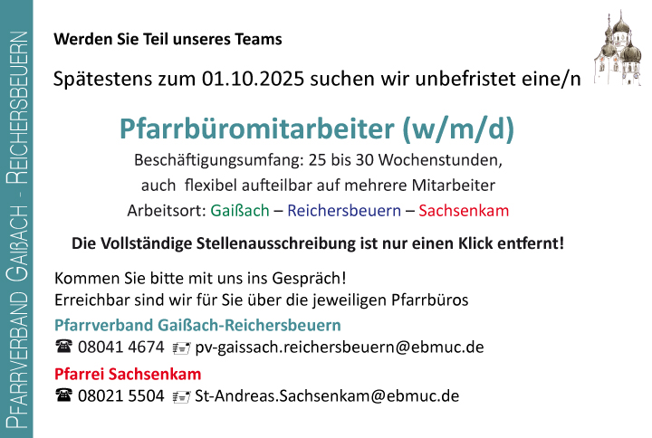 Stellenausschreibung im PV Gaißach-Reichersbeuern