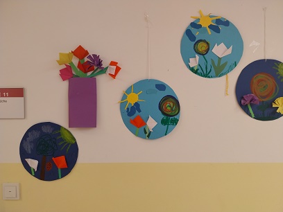 selbstgebastelte Blumenbilder