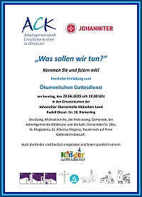 Plakat für Ökum. Gottesdienst mit den Johannitern