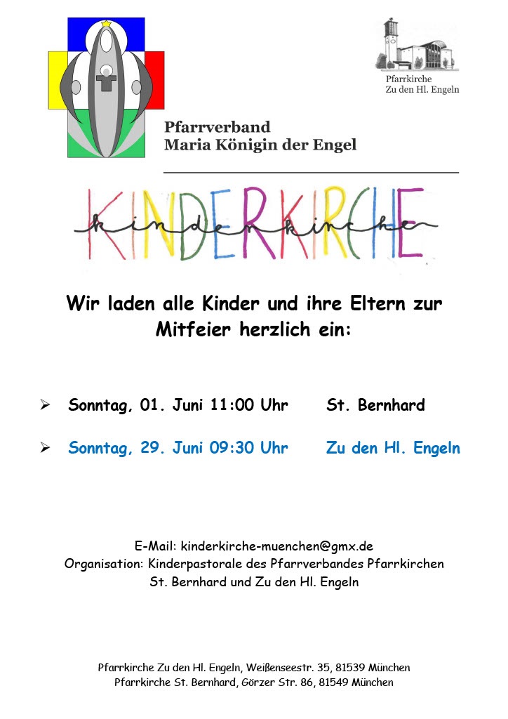 Kinderkirche Juni in Hl. Engel und St. Bernhard