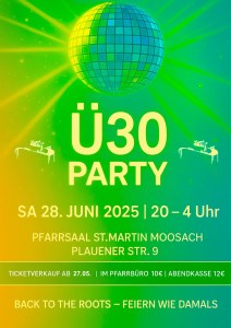 Plakat Ü30 Party der Jugend