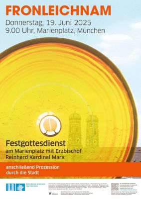 Plakat zum Fronleichnam-Gottesdienst am 19. Juni 2025 in München