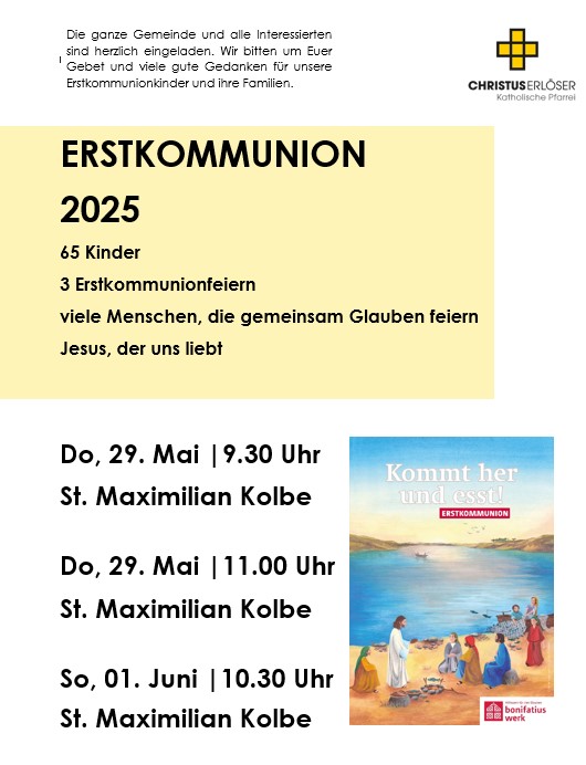 Plakat zur Erstkommunion 2025