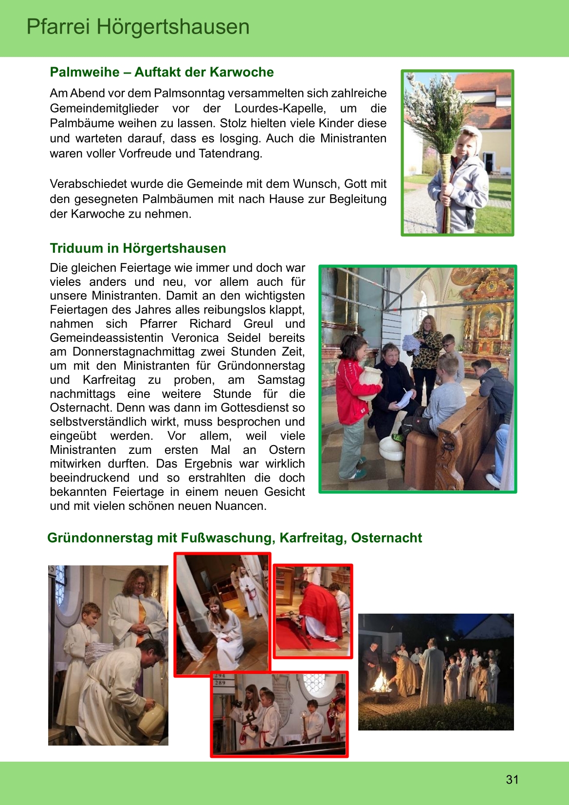 Pfarrblatt für die Pfarrverbände Hörgertshausen-Gammelsdorf und Mauern 02. Juni bis 13. Juli 2025 Seite 31
