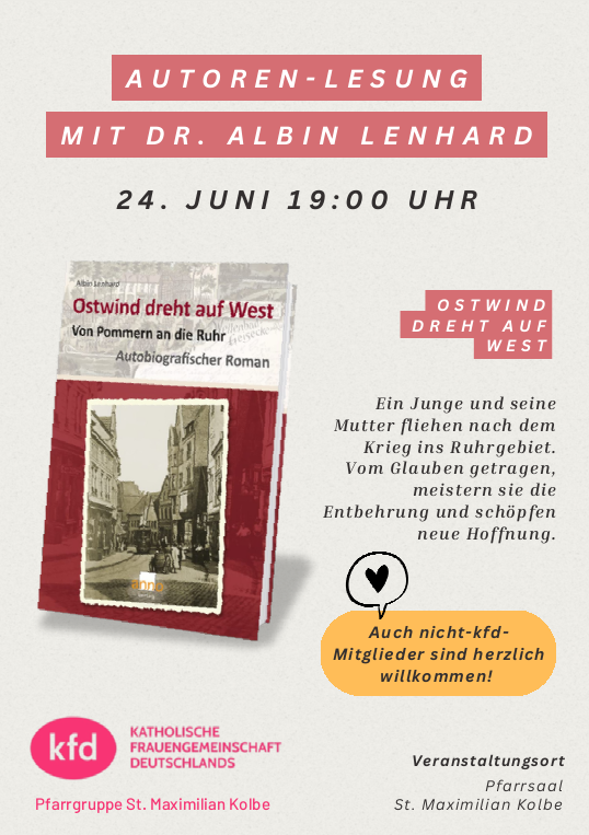 Plakat kfd Autorenlesung a. Lenhard
