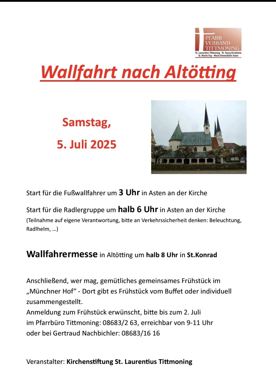 Plakat Wallfahrt nach Altötting