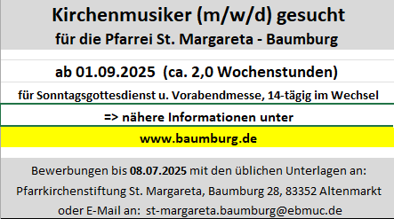 Kirchenmusiker gesucht