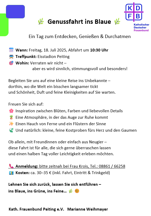 Genussfahrt ins Blaue Juli 2025