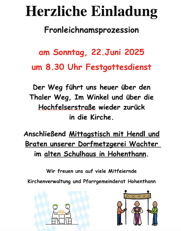 Fronleichnam Hohenthann 2025
