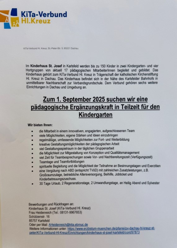 Stellenanzeige