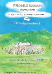 Plakat zu Fronleichnam in Ottobrunn