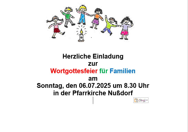 Wortgottesfeier Familien Nußdorf