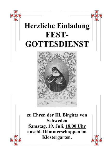 Einladung Birgittenfest 2025