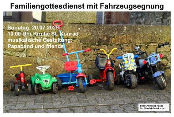 Familiengottesdienst mit Fahrzeugsegnung am 20.07.2025