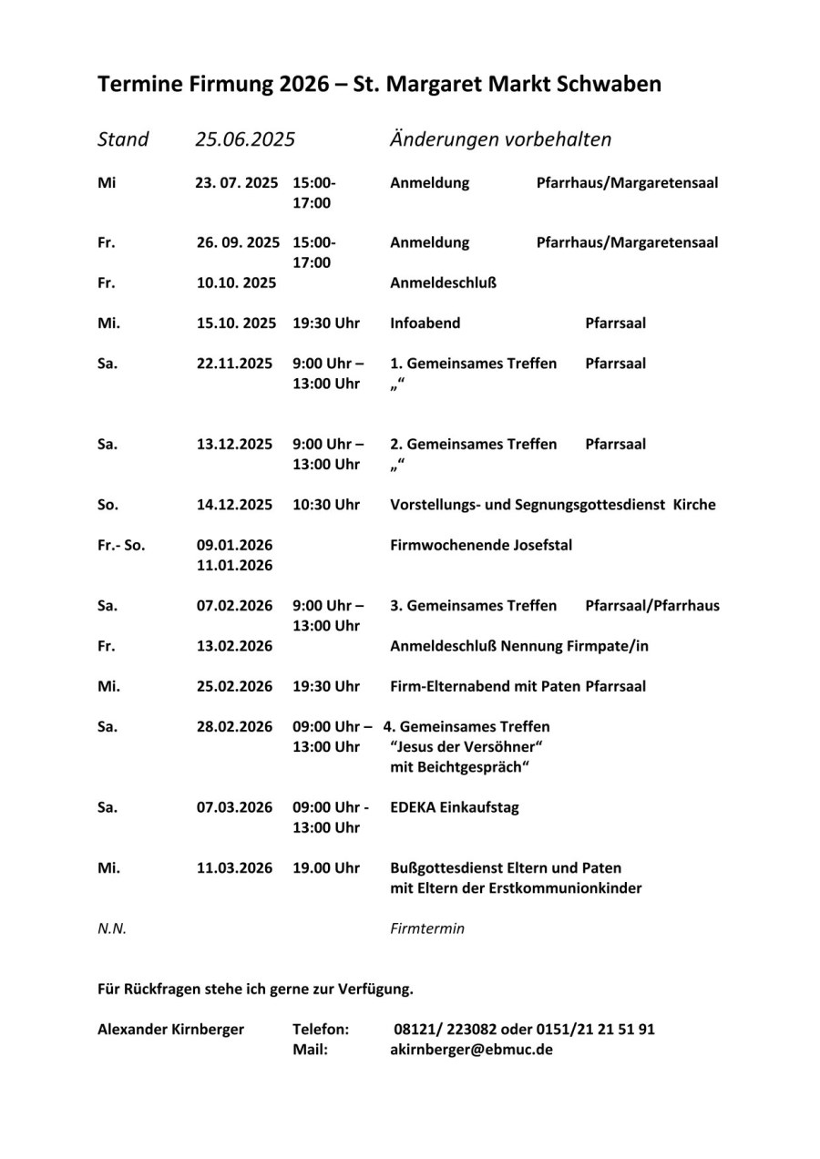 Firmung 2026 Termine-1