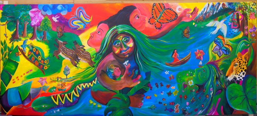 Das auf dem Bennofest 2025 entstandene Gemeinschaftsbild Mural Comunitario