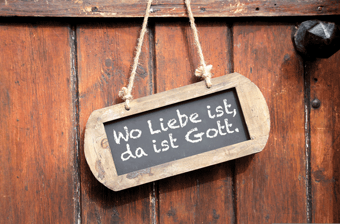 Schild mit Aufschrift