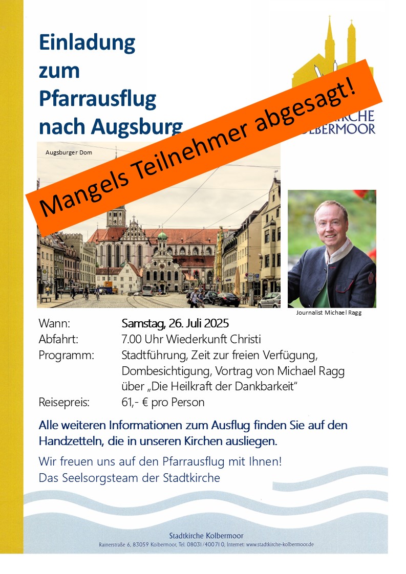 Pfarrausflug abgesagt