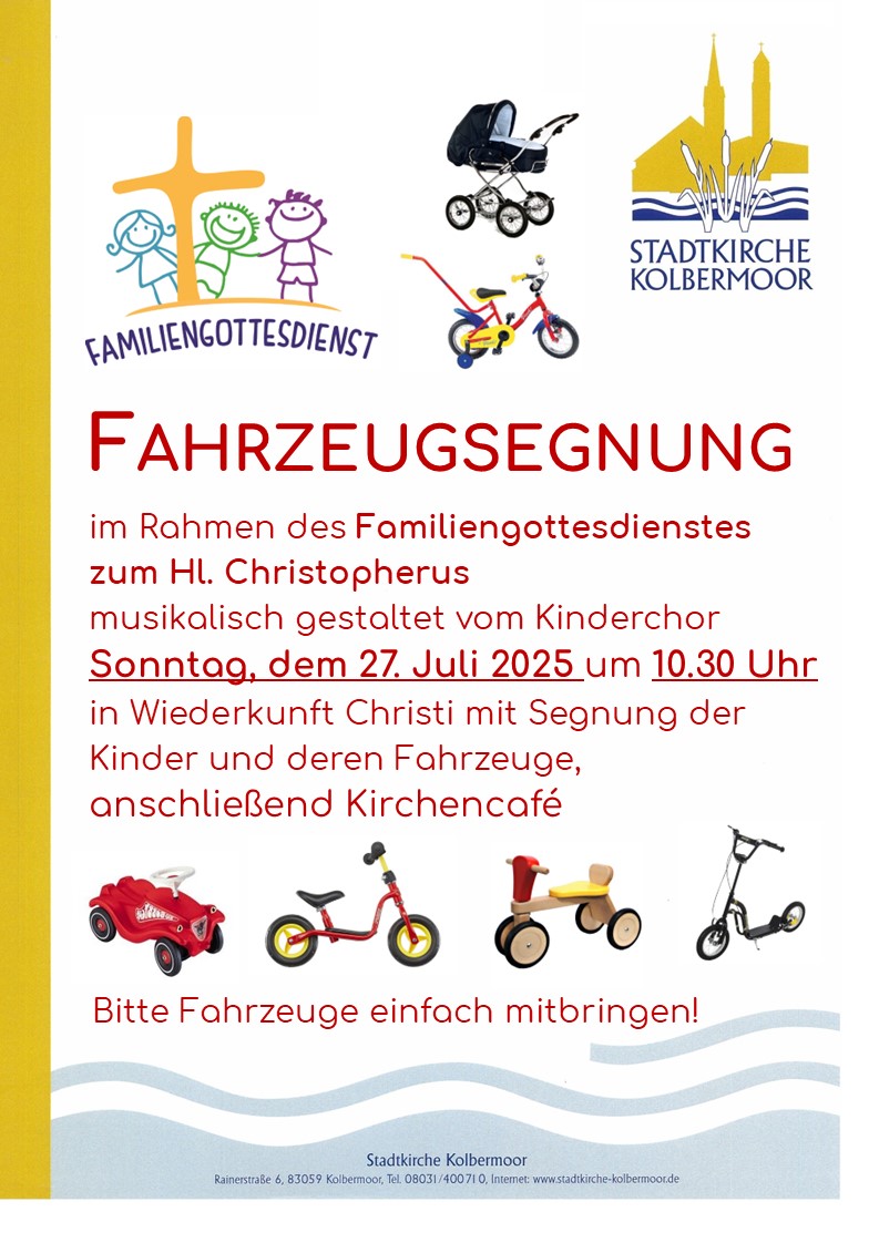 Kindergottesdienst mit Fahrzeugsegnung 27. Juli 2025