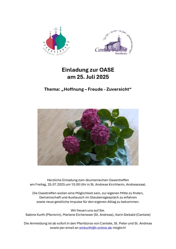 Einladung zur OASE