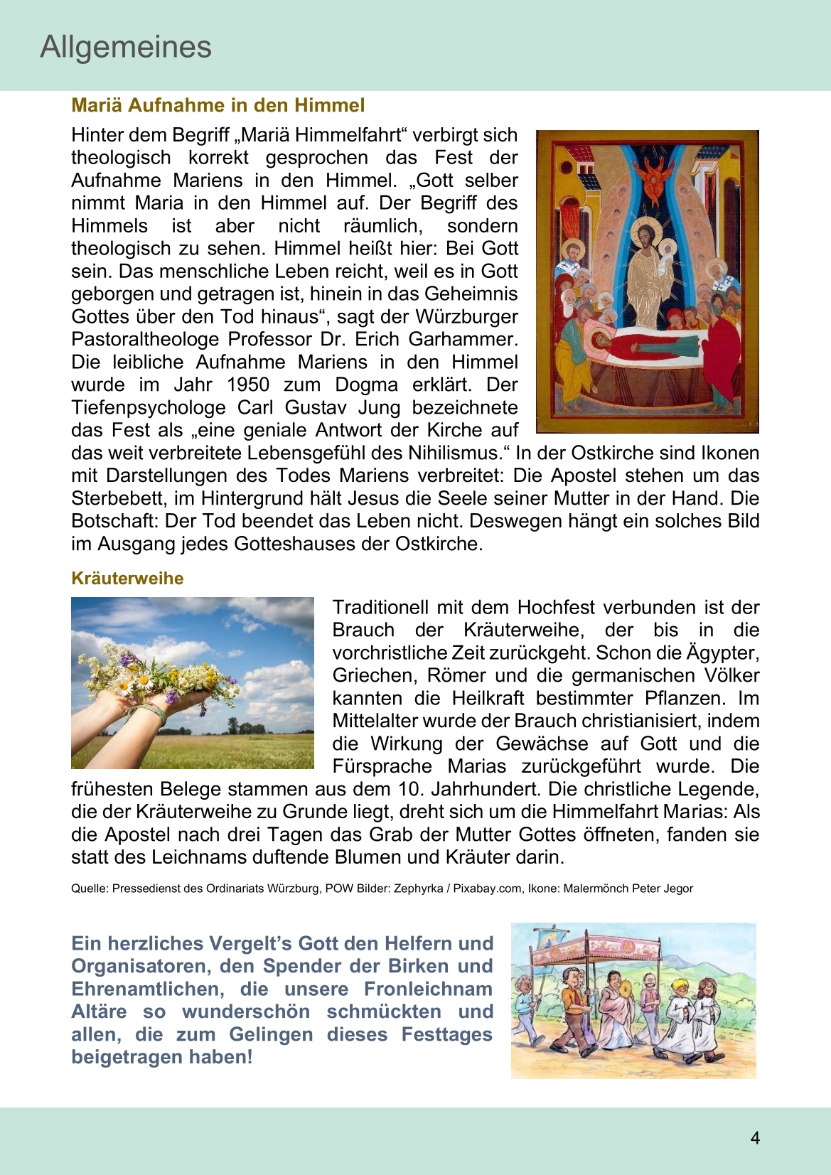 Pfarrblatt für die Pfarrverbände Hörgertshausen-Gammelsdorf und Mauern 14. Juli bis 10. August 2025 Seite 04