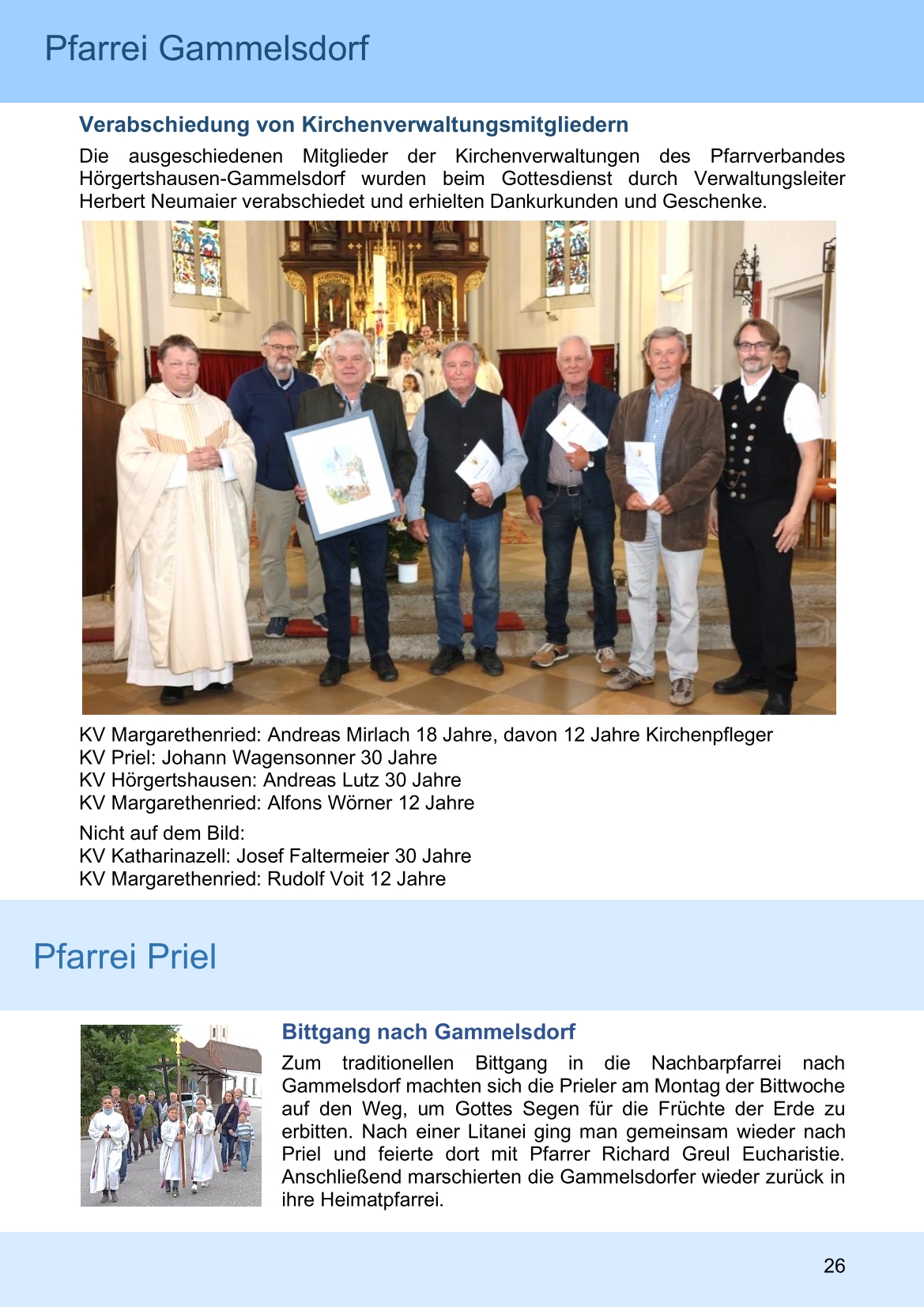 Pfarrblatt für die Pfarrverbände Hörgertshausen-Gammelsdorf und Mauern 14. Juli bis 10. August 2025 Seite 26