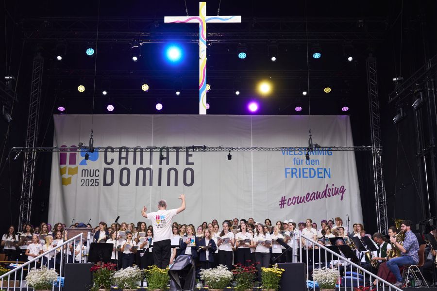 Eröffnung des Pueri Cantores Festivals am 16. Juli 2025 auf dem Münchner Marienplatz