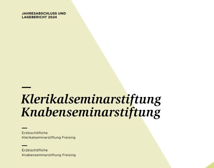 Deckblatt des Jahresabschlusses 2024 der Klerikalseminarstiftung und der Knabenseminarstiftung