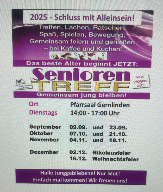Senioren-Termine 2025