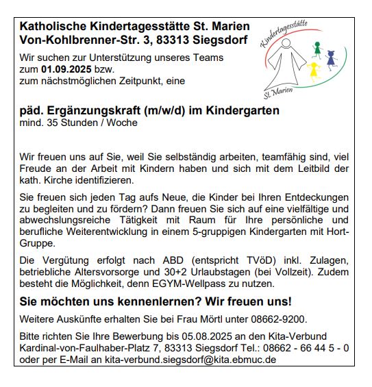 Stellenanzeige 2025