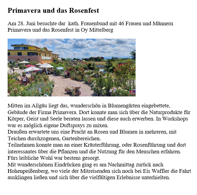 Bericht Primavera