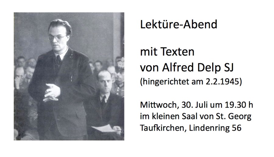 Einladungsplakat zu Delp-Lektüre