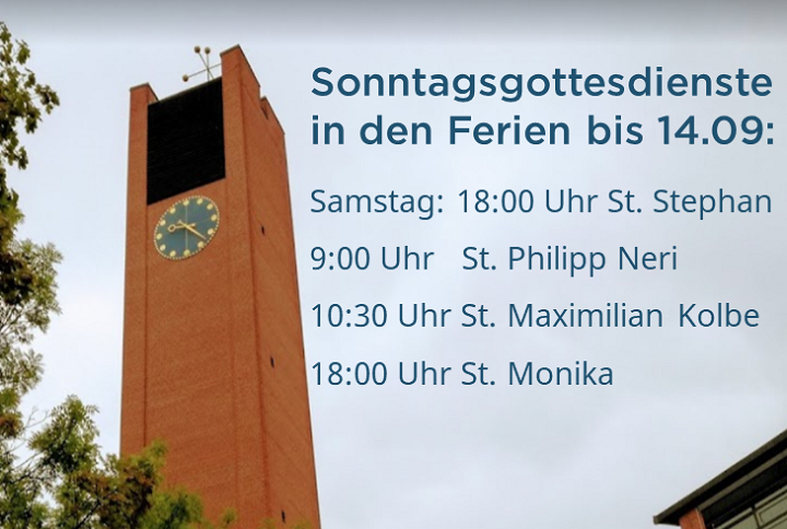 Text: Sonntagsmessen in den Ferien 
Bild: St. Monika