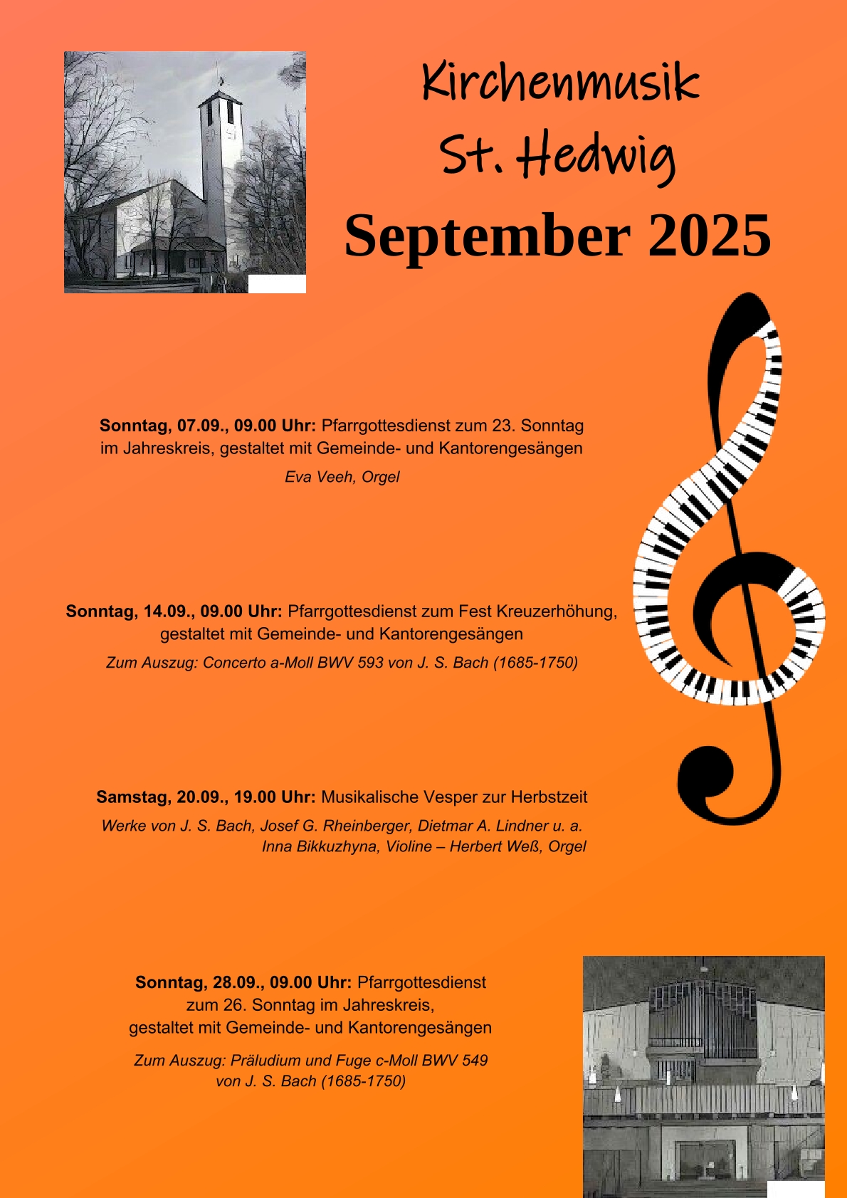 Kirchenmusik St. Hedwig September 2025