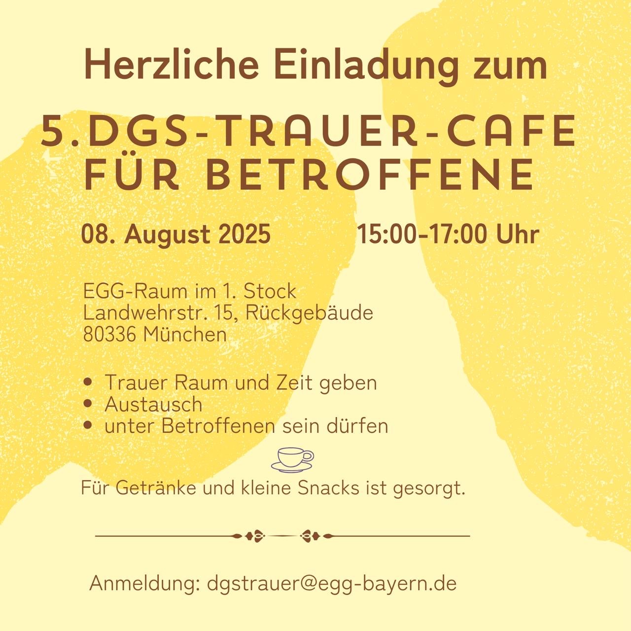 Einladung zum Trauercafe in DGS